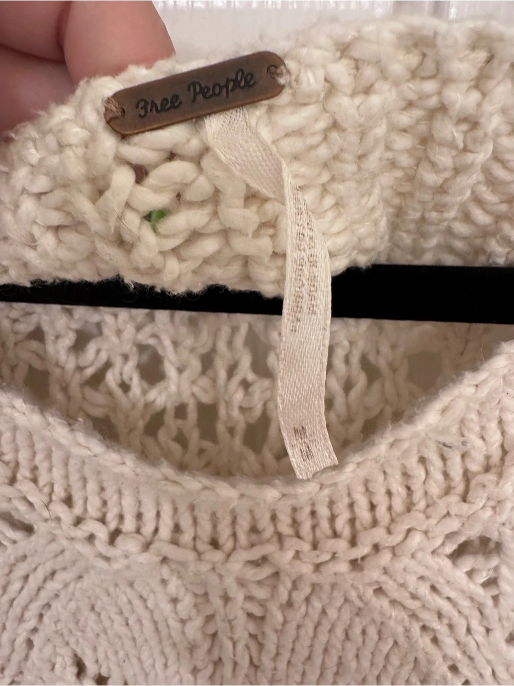 Free people diamond in the rough crochet sweater vest cotton size medium
